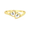 BAGUE 2 COEURS EN OR 10K SERTIE DE DIAMANTS