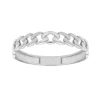 BAGUE CHAINETTE EN OR BLANC À MAILLE MIAMI CUBAINE