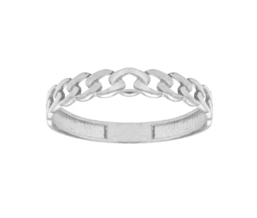 BAGUE CHAINETTE EN OR BLANC À MAILLE MIAMI CUBAINE