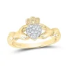 BAGUE CLADDAGH EN OR SERTIE DE DIAMANTS