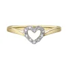 BAGUE COEUR EN OR 10K ROSE SERTIE DE DIAMANTS