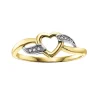 BAGUE COEUR EN OR 10K SERTIE DE DIAMANTS