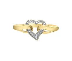 BAGUE COEUR EN OR SERTIE DpiUN DIAMANT