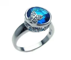 BAGUE DAME AVEC PAPILLON EN ARGENT RHODIÉ SERTIE DE CUBIQUES ZIRCONIAS