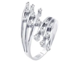 BAGUE DAME EN ARGENT RHODIÉ SERTIE DE CUBIQUES ZIRCONIAS