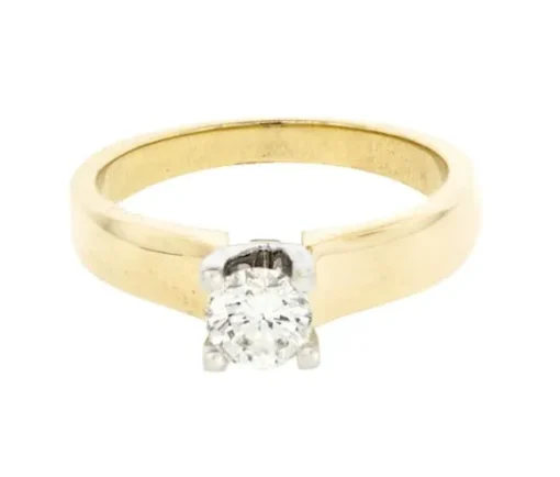 BAGUE DAME 14K 2T 0,55 DIAMANT SI2 C=I