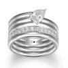 BAGUE ELLE 4 TOURS EN ARGENT RHODIÉ SERTIE DE CUBIQUES ZIRCONIAS