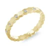 BAGUE EN ACIER/PVD OR MULTI HEXAGONES SERTIE DE CUBIQUES ZIRCONIAS
