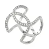 BAGUE EN ARGENT RHODIÉ ENTRECROISÉ SERTIE DE CUBIQUES ZIRCONIAS