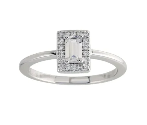 BAGUE EN ARGENT RHODIÉ SERTIE DE CUBIQUES ZIRCONIAS