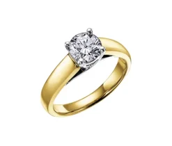 BAGUE EN OR 2 TONS SERTIE DpiUN DIAMANT CANADIEN