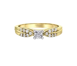 BAGUE EN OR 2 TONS SERTIE DpiUN DIAMANT CANADIEN ET DE DIAMANTS