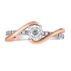 BAGUE EN OR 2 TONS SERTIE DE DIAMANTS