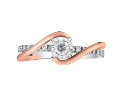 BAGUE EN OR 2 TONS SERTIE DE DIAMANTS
