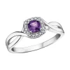 BAGUE EN OR BLANC SERTIE DpiUNE PIERRE DE NAISSANCE VARIÉE ET DE DIAMANTS