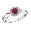 BAGUE EN OR BLANC SERTIE DpiUNE PIERRE DE NAISSANCE VARIÉE ET DE DIAMANTS