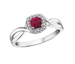 BAGUE EN OR BLANC SERTIE DpiUNE PIERRE DE NAISSANCE VARIÉE ET DE DIAMANTS