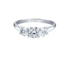 BAGUE EN OR BLANC SERTIE DE 3 DIAMANTS CANADIENS
