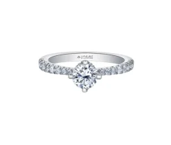 BAGUE EN OR BLANC SERTIE DpiUN DIAMANT CANADIEN ET DE DIAMANTS