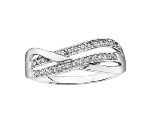 BAGUE EN OR BLANC SERTIE DE DIAMANTS