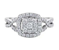 BAGUE EN OR BLANC SERTIE DpiUN CARAT DE DIAMANTS