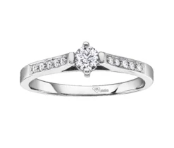 BAGUE EN OR BLANC SERTIE DpiUN DIAMANT CANADIEN ET DE DIAMANTS