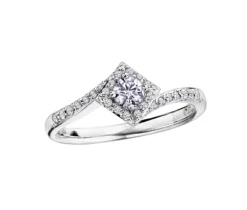 BAGUE EN OR BLANC SERTIE DpiUN DIAMANT CANADIEN ET DE DIAMANTS