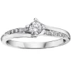 BAGUE EN OR BLANC SERTIE DpiUN DIAMANT CANADIEN ET DE DIAMANTS