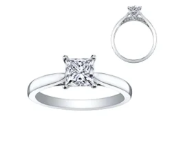 BAGUE EN OR BLANC SERTIE DpiUN DIAMANT CANADIEN ET DE DIAMANTS