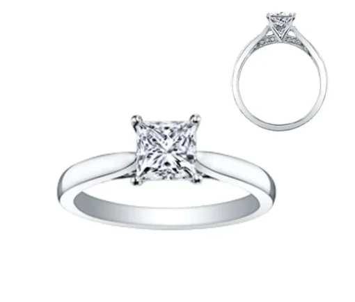BAGUE EN OR BLANC SERTIE DpiUN DIAMANT CANADIEN ET DE DIAMANTS