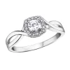 BAGUE EN OR BLANC SERTIE DpiUNE PIERRE DE NAISSANCE VARIÉE ET DE DIAMANTS