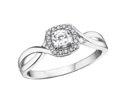 BAGUE EN OR BLANC SERTIE DpiUNE PIERRE DE NAISSANCE VARIÉE ET DE DIAMANTS