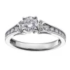 BAGUE EN OR BLANC SERTIE DpiUN DIAMANT CANADIEN ET DE DIAMANTS