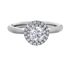 BAGUE EN OR BLANC SERTIE DpiUN DIAMANT CANADIEN ET DE DIAMANTS