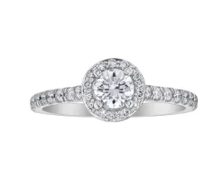 BAGUE EN OR BLANC SERTIE DpiUN DIAMANT CANADIEN ET DE DIAMANTS