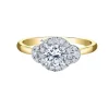 BAGUE EN OR JAUNE ET BLANC SERTIE DpiUN DIAMANT CANADIEN ET DE DIAMANTS