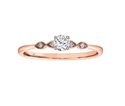 BAGUE EN OR JAUNE, ROSE OU BLANC SERTIE DpiUN DIAMANT CANADIEN ET DE DIAMANTS