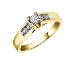 BAGUE EN OR JAUNE SERTIE DE DIAMANTS