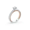 BAGUE EN OR 14K 2 TONS ROSE SERTIE DE DIAMANTS