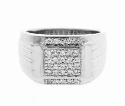BAGUE EN OR 10K 2 TONS SERTIE DE DIAMANTS