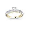 BAGUE EN OR 14K 2 TONS SERTIE DE DIAMANTS