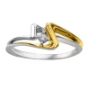 BAGUE EN OR 10K 2 TONS SERTIE DpiUN DIAMANT CANADIEN