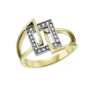BAGUE EN OR 10K 2 TONS SERTIE DE DIAMANTS