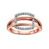 BAGUE EN OR 10K 2 TONS SERTIE DE DIAMANTS