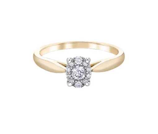 BAGUE EN OR 10K 2 TONS SERTIE DE DIAMANTS