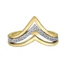 BAGUE EN OR 10K 2 TONS SERTIE DE DIAMANTS