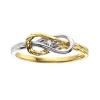 BAGUE EN OR 10K 2 TONS SERTIE DpiUN DIAMANT