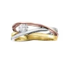 BAGUE EN OR 10K 3 TONS SERTIE DpiUN DIAMANT CANADIEN