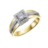 BAGUE EN OR 14K 2 TONS SERTIE DE DIAMANTS