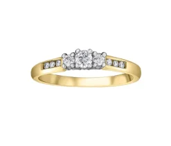 BAGUE EN OR 14K 2 TONS SERTIE DE DIAMANTS